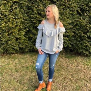 Boutique cold shoulder top